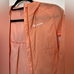 Columbia Girls Peach Jacket Size Small 7/8 Lightweight Full Zip Outdoor Coat